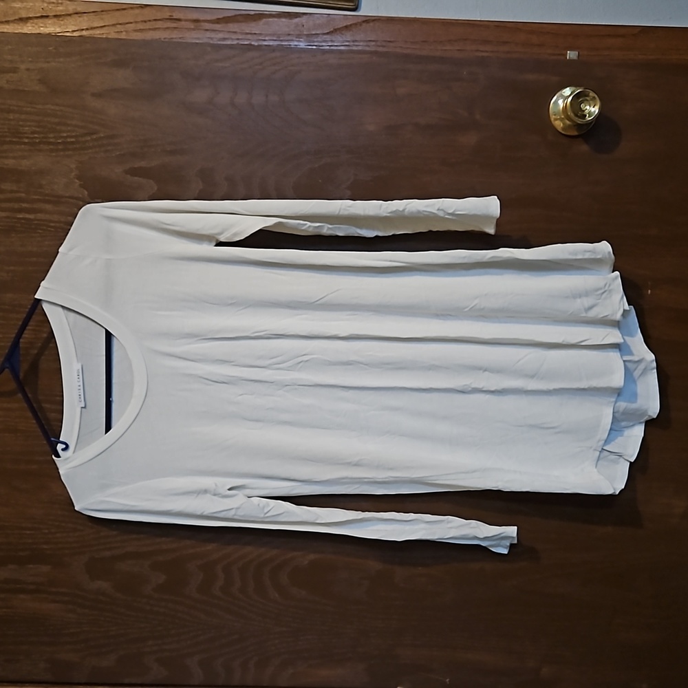 White long sleeve slip dress